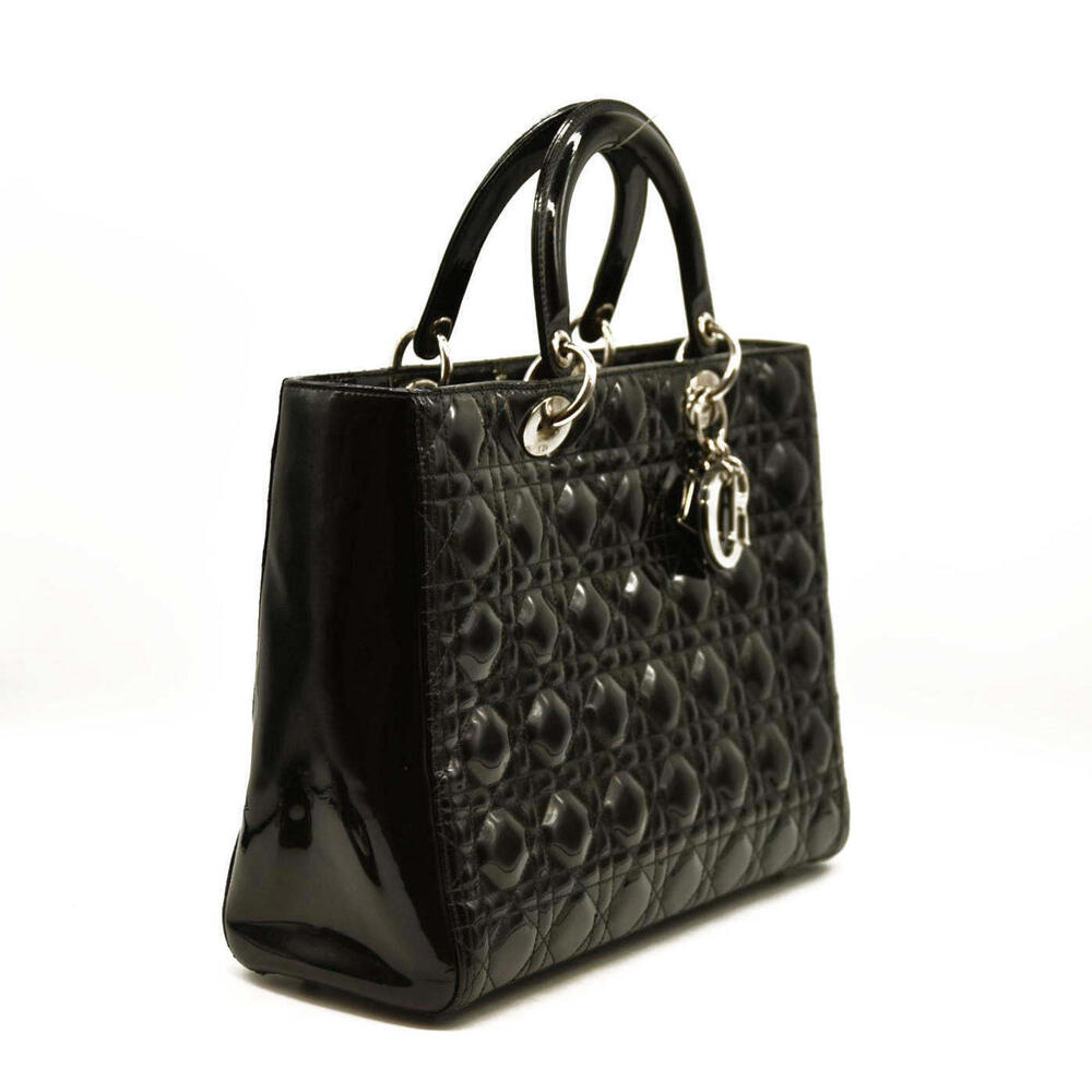 Christian Dior  Patent Cannage Large Lady Dior Black - Picture 8 of 15